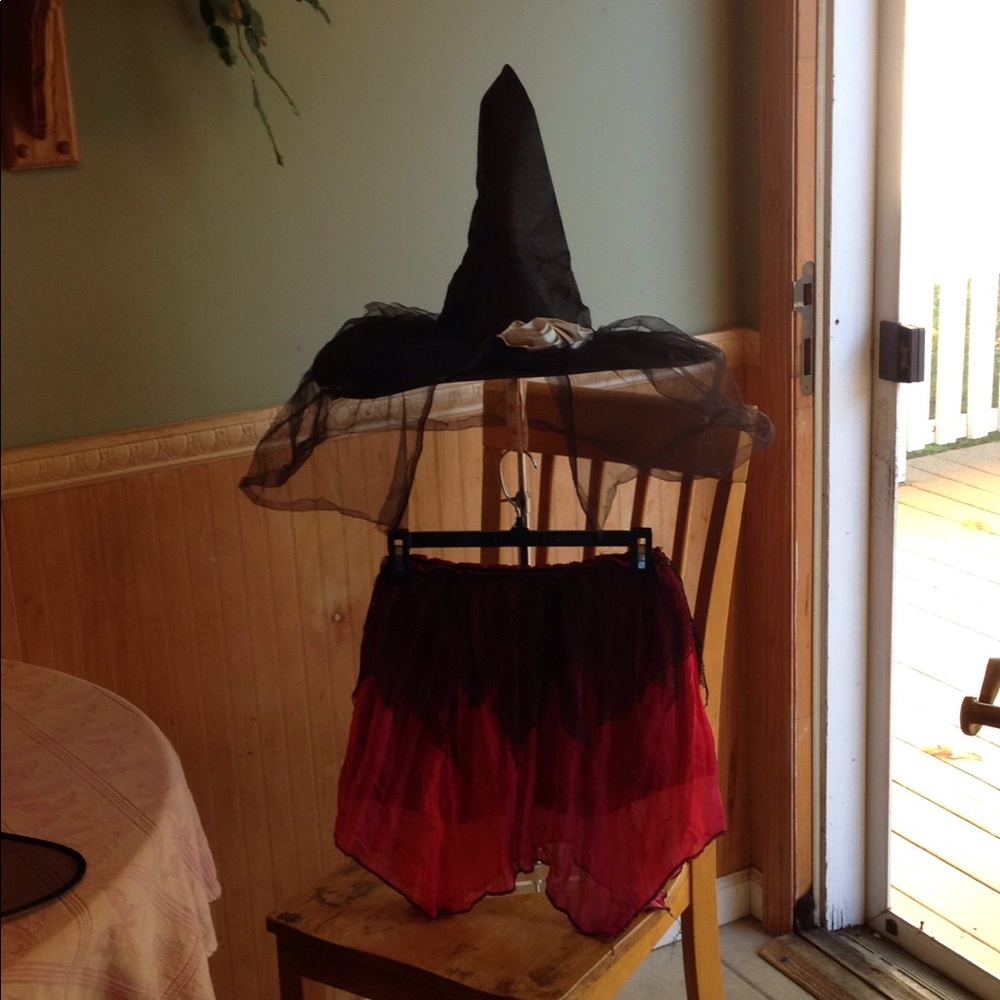 Halloween witch hat and skirt